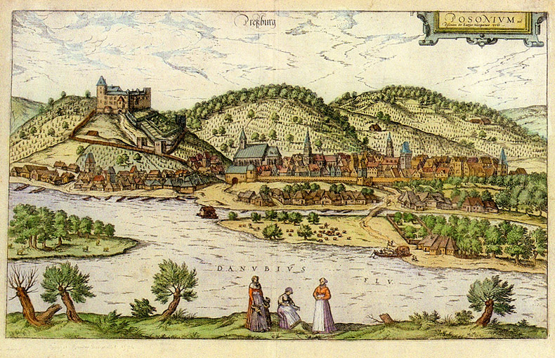 Hogenberg-F,-Braun-G-Veduta-Bratislavy,-1574
